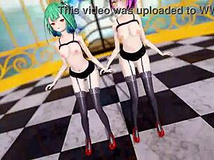 Hololive Uruha Rushia Tocoyami Towa Jaipur Dance Mmd