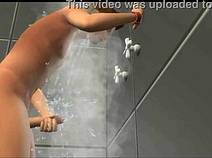 hermanastra helps with steamy bathroom action