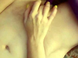 Danielle roy plays with toys as cody roy cums on her natural tits