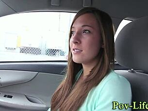 that cute teen brunette's ass getting jizzed pov with monster cock