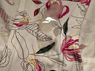 I Cum On My Best Friend's White Floral Panties.
