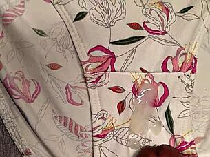 I Cum On My Best Friend's White Floral Panties.