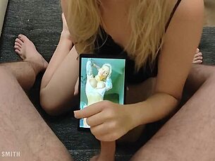 Girlfriend Jerks Off Friend on Desk in POV