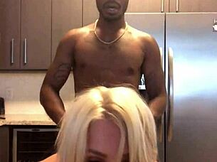 White slut cums over for breakfast with monster cock