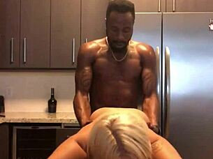 White slut cums over for breakfast with monster cock