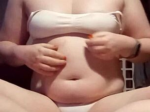 petite girl showing natural tits