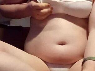 petite girl showing natural tits