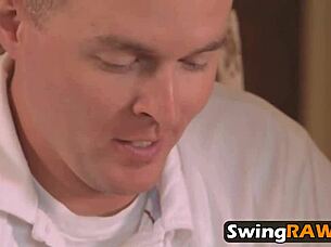 Sexy Blonde Fucked Hard In Swinger Party Mansion