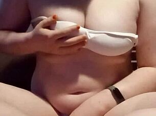 petite girl showing natural tits