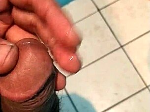 Masturbating in the bathroom with full house