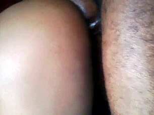 ebony amateur gets doggystyle creampie at home 😏