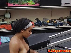 busty ebony pawnee shares reality story with pawnbroker on hidden cam
