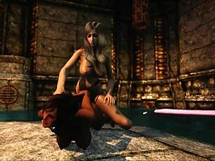 Girls in Skyrim explore emotional girl-on-girl relationships deeply