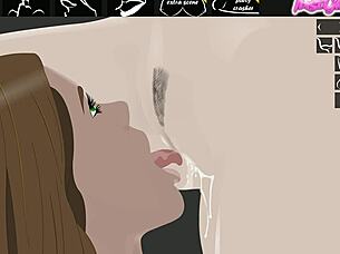 Enjoying hot animated cartoons with moaning sounds