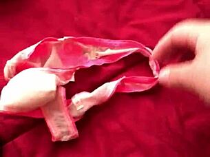 Going through wifes sexy panties while shes at work