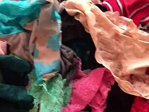 Going through wifes sexy panties while shes at work