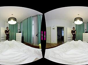 Maid brunette rides cock in pov reality