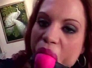 Watch this slutty babe ride two huge cocks in the garage? She's stuffing a dildo too!