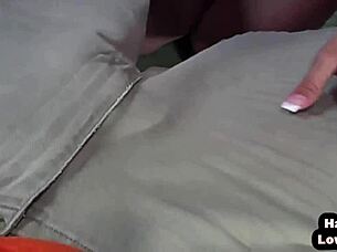 Medium boobs pov babe jerks oiled dick and talks nasty close up!