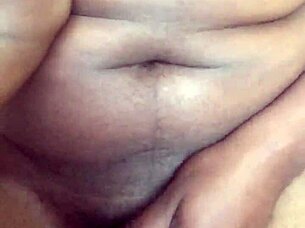 Ebony Babe Squirts and Gets Cumshot in Hotel