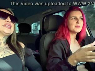 are you crazy about those big tits in the car?