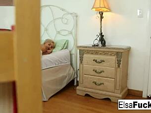 elsa jean woke me up for a creampie, her small tits bouncing