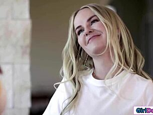 wow, lesbian milf maids licking shaved pussies on client’s bed! 😜