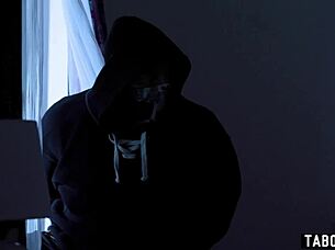 Caught Sniffing Brooklyn Gray's Panties! Intruder Gets Rough Blowjob And Doggystyle Sex!