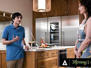 Naughty milf siri dahls got caught naked and banged in the kitchen