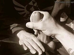 Glasses-wearing wife swallows big cock then wipes cum.