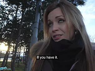 tina princess does a blind cum tasting test outdoors