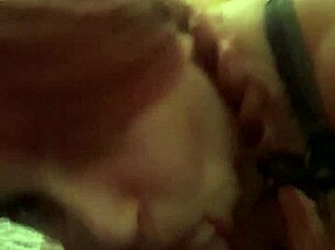 Redhead Milf Giving Voyeur Blowjob to Music