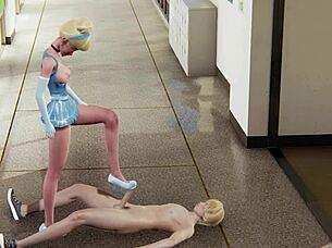 honey select2 cinderella gets blowjob and cumshot in hentai