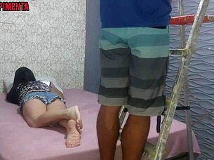 i caught my neighbor staring at my ass with his hard cock.