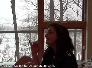 double penetration teen in big black dildo and anal beads