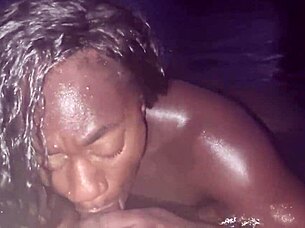 In the blue lagoon, we fucked in warm water