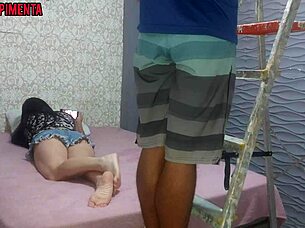 i caught my neighbor staring at my ass with his hard cock.