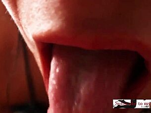 close up blowjob with lot of cum amateur couple