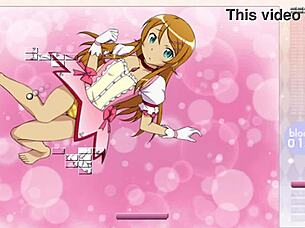 Kousaka Kirino strip in Arkanoid gameplay