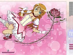 Kousaka Kirino strip in Arkanoid gameplay