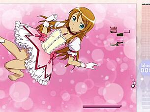 Kousaka Kirino strip in Arkanoid gameplay