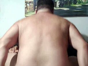 Intense sucking and riding on that huge gay cock!