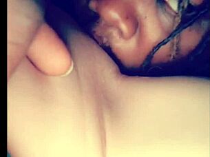 ebony slut squirts from tongue on pussy