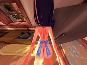 ayane chirakawa bent over for doggystyle in her apron