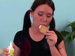 Girl With Pigtails Gets Ass Fucked in Cowgirl Position