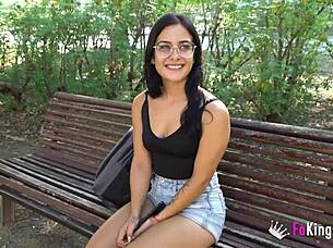 22-year-old brunette tries dirty porn adventures