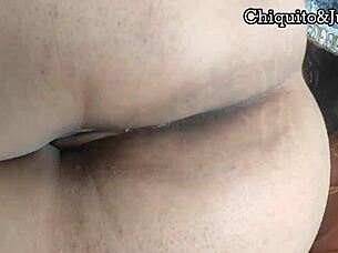 creampie cum inside doggy dripping cum from big ass teen 😩