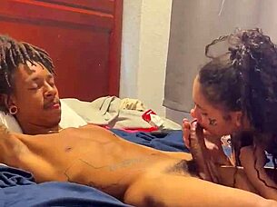 denver baddie sucks deepthroat and handjobs interracial cock.