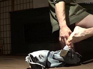 stripping in crossdressing lingerie with ripped clothes 😏