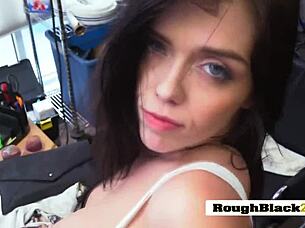 Big Boob Brunette Craves Black Cock